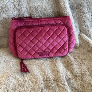 Vera Bradley Zippered Crushed Pink Velvet Cosmetic Bag